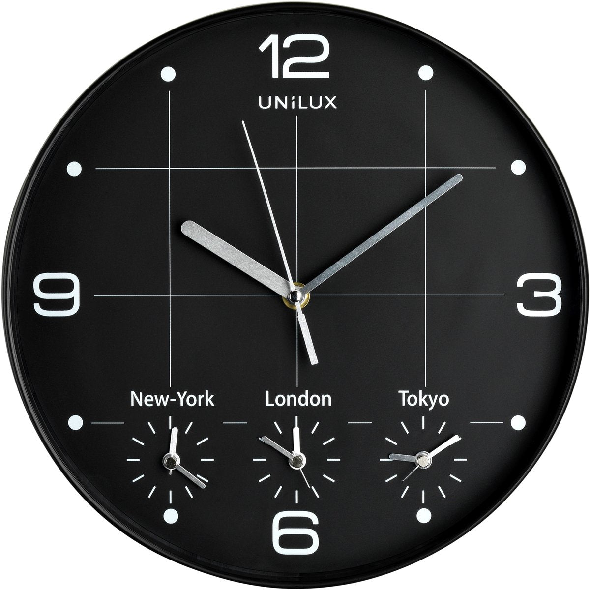 Unilux On Time Uhr – Metallic-Grauweiß