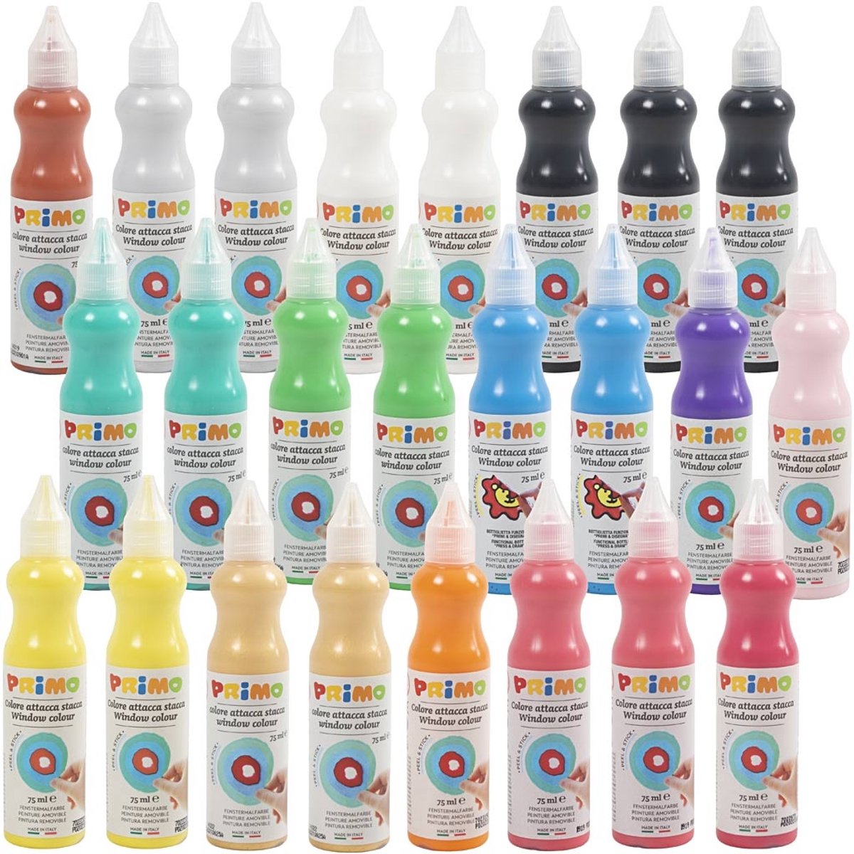 Primo Fensterfarbe, verschiedene Farben, 24x75 ml 1 Box