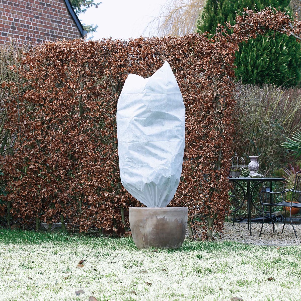 Naturwinterabdeckung mit Schnur, für Pflanzen 1,50 m x Ø