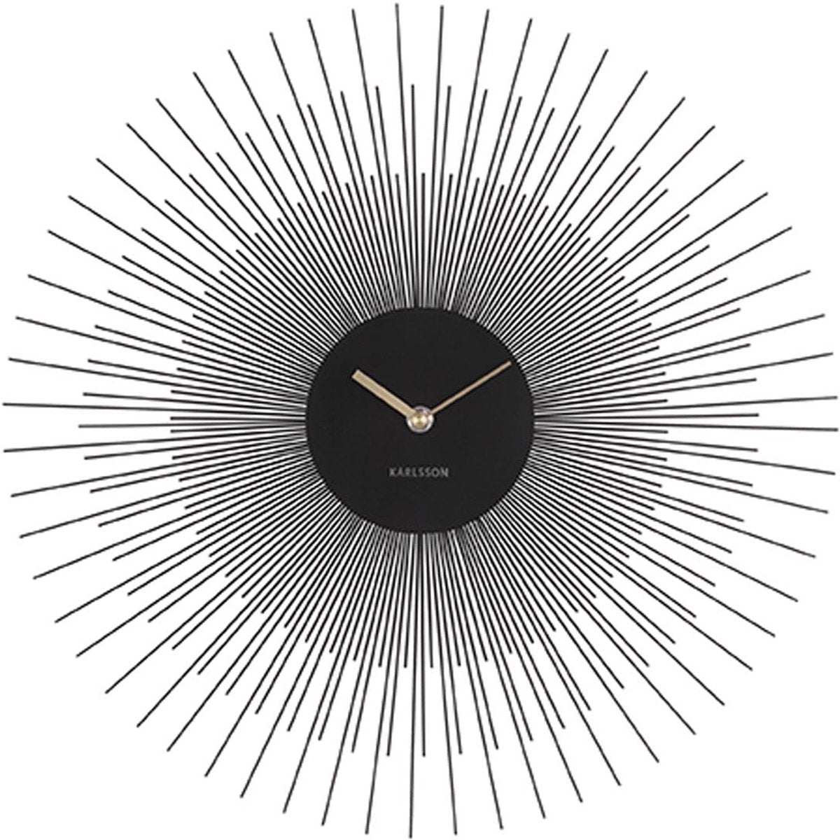 Karlsson Wanduhr Pfingstrose – schwarzer Stahl – ø45 cm – skandinavisch