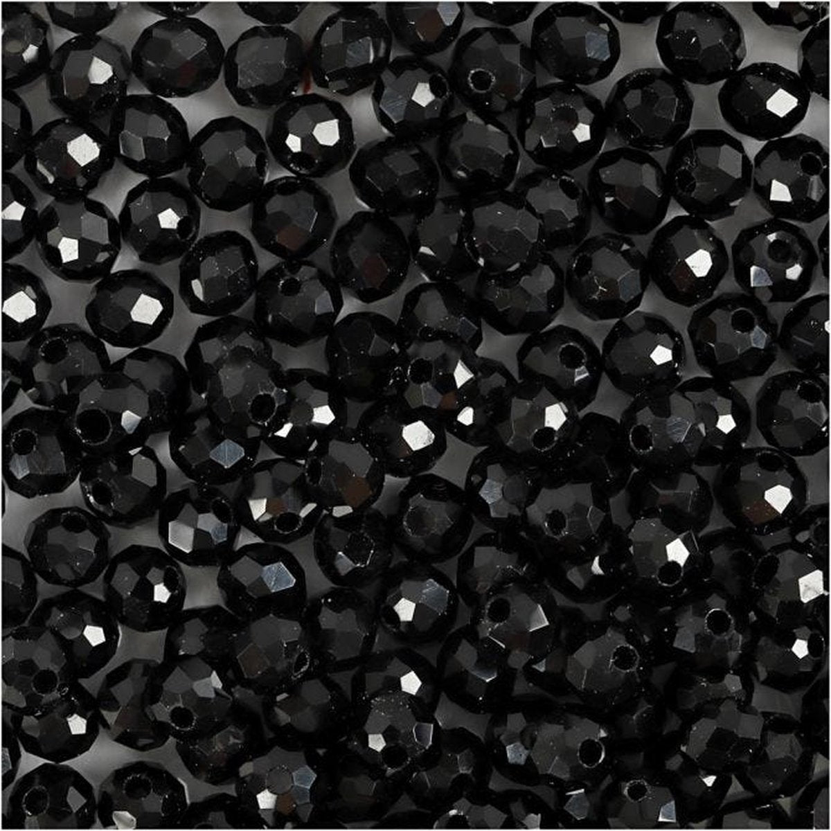 Creativ Company Facette Perlen Metallic Black, 100..