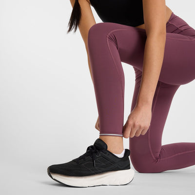 New Balance NB Sleek High Rise Leggings 27 Damen-Sportleggings – Faded Plum