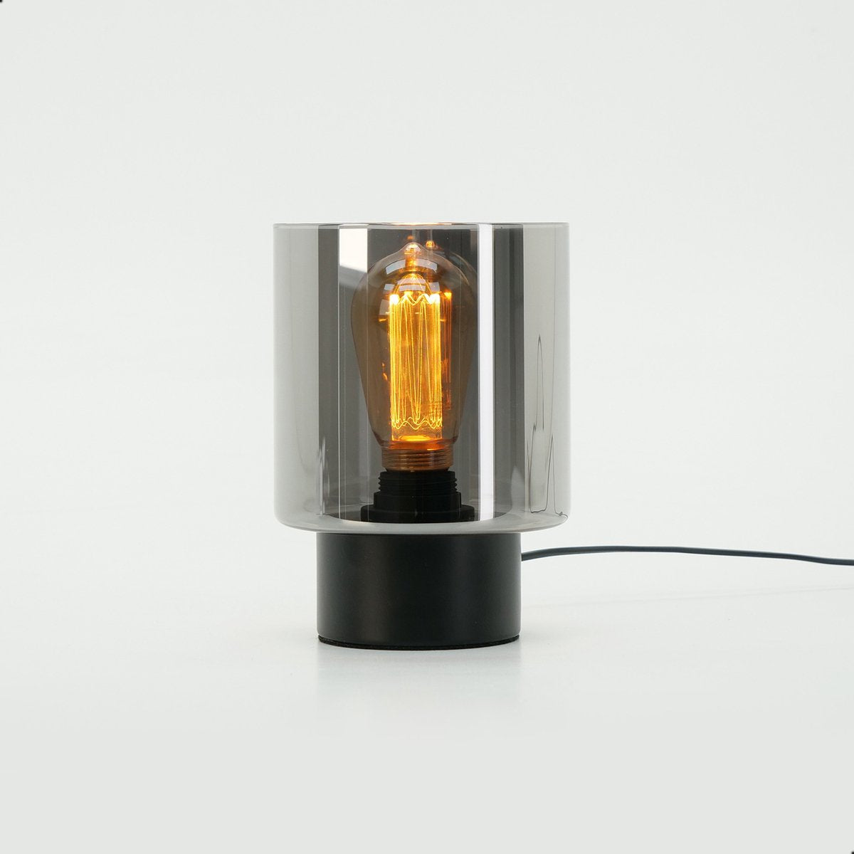 Eglo Gorosiba Tischlampe – E27 (exkl.) – 22 cm – Rauchglas – Metall – Schwarz