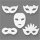 Creativ Company Theatre Masken, H: 8,5-19 cm, B: 15-20,5 cm, 230 g, weiß, 16 Stück 1 Box
