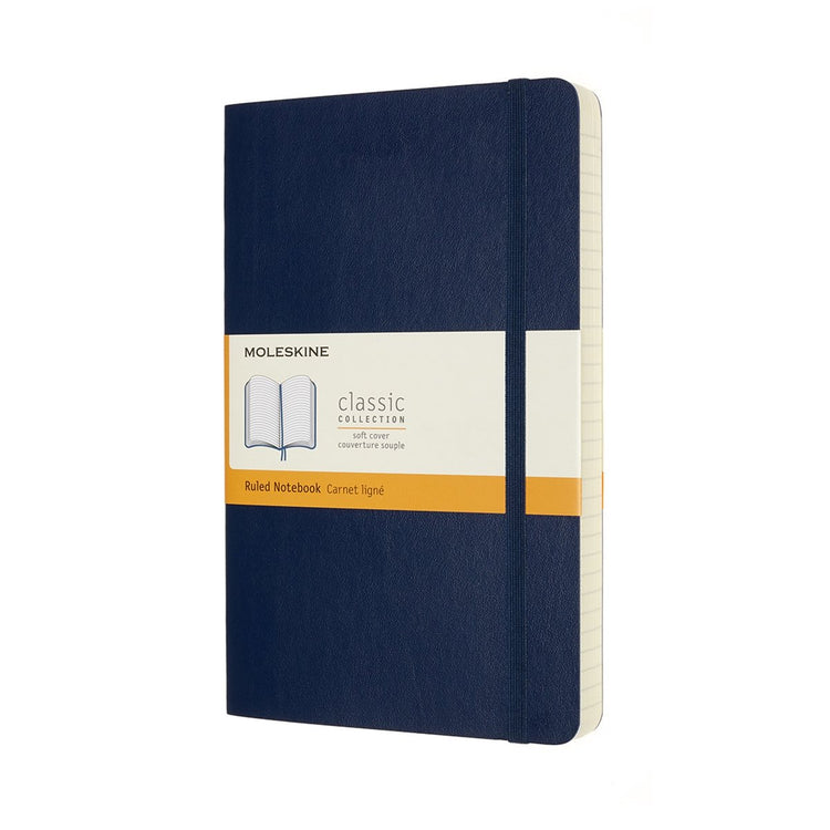 Klassisches Moleskine-Notizbuch – erweitert – groß – Softcover – liniert – Saphirblau