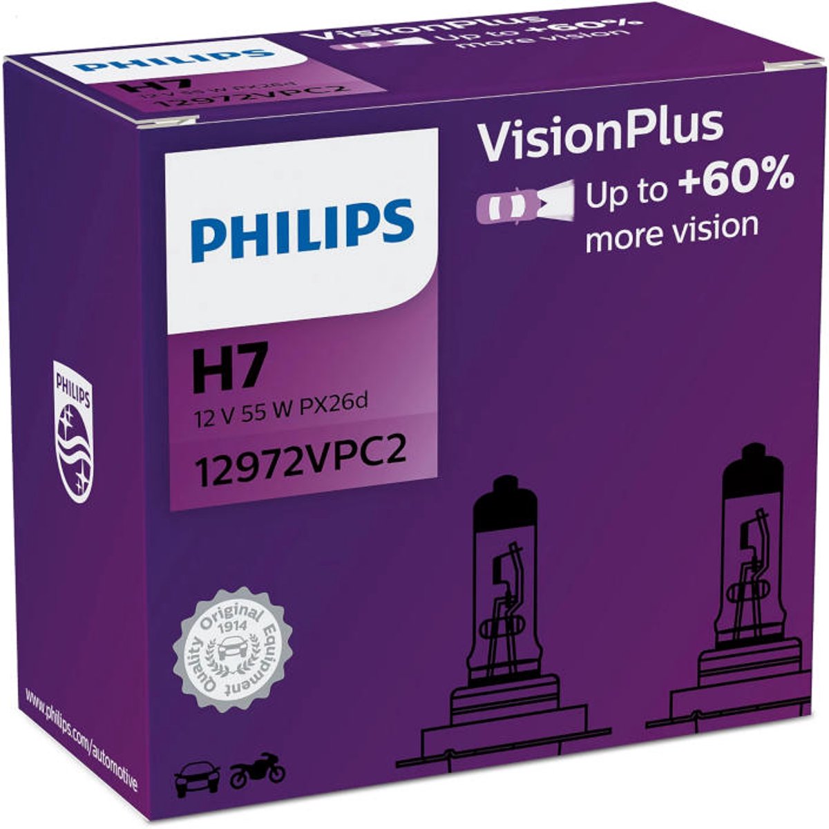 Philips vision plus h7 12972vpc2-Set