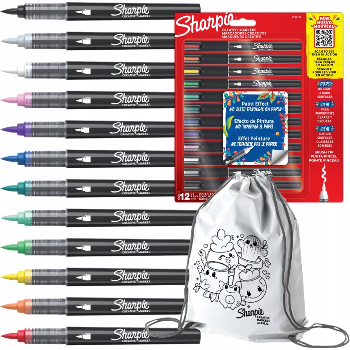 Sharpie-Acrylmarker-Set – Pinselstift in 12 Farben