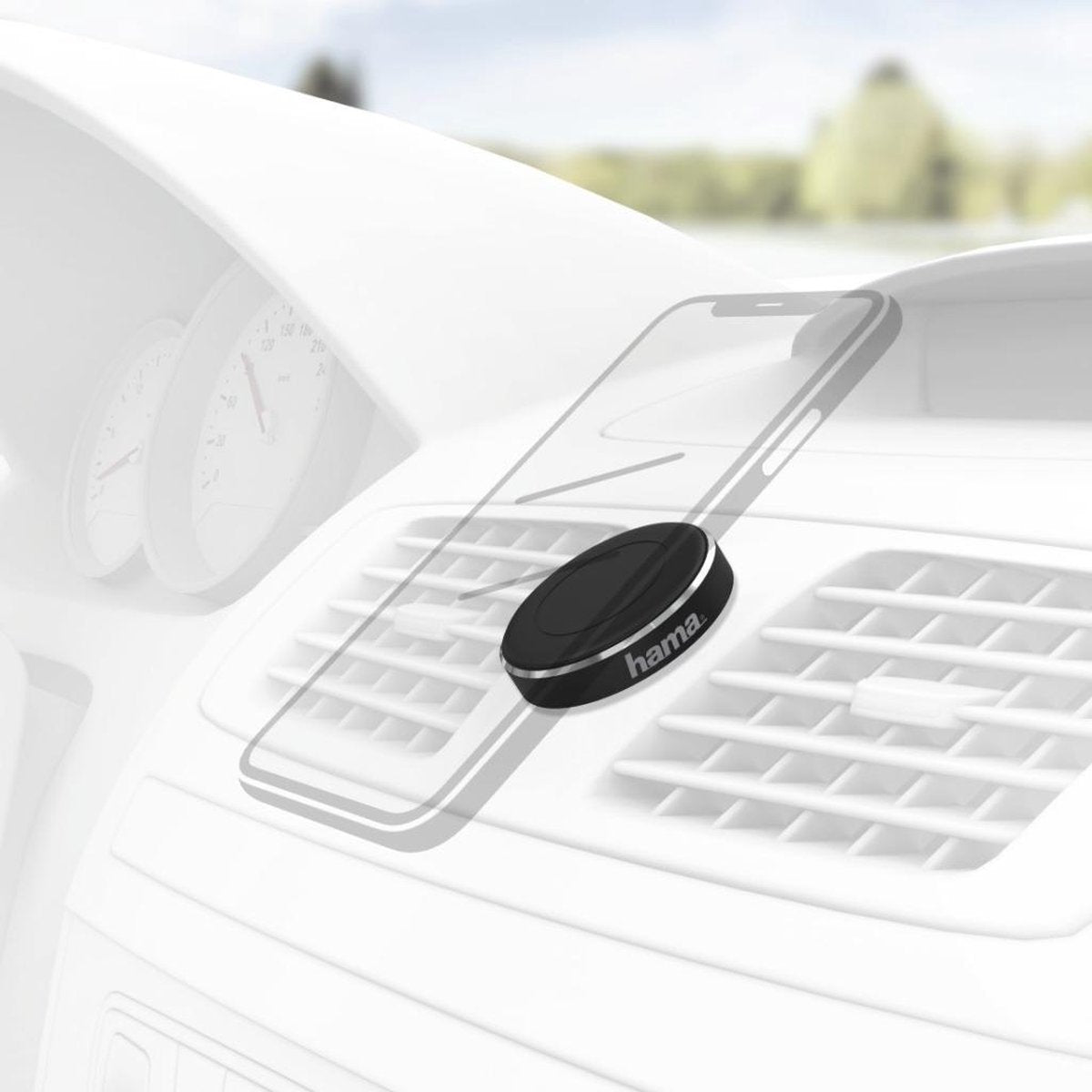 Hama Universal-Smartphone-Halterung Magnet, zur Klebemontage, Schwarz