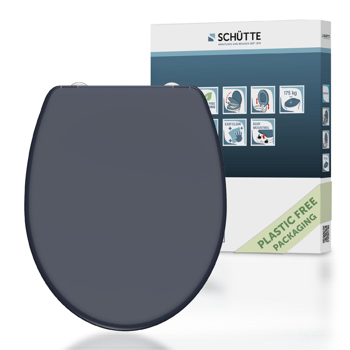 Schütte Schütte Toilettensitz mit weicher Kurzabnahme-Anthrazit-Duroplast