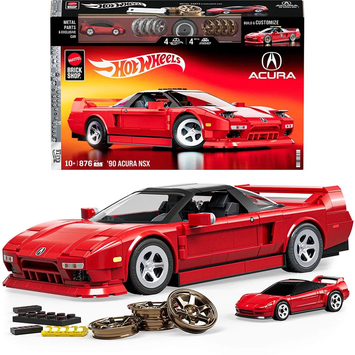 Mattel Brick Shop Hot Wheels Elite Series – '90 Acura NSX – 876 Teile