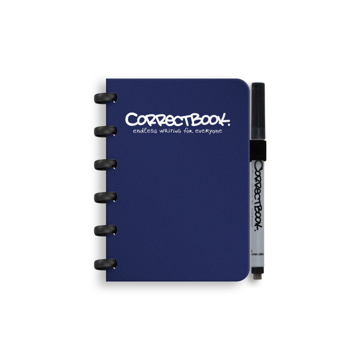 Correctbook a6 löschbares Notizbuch – wiederverwendbares Notizbuch – Mitternachtsblau – blanko – inklusive Stiftwischtuch – kann mit zusätzlichen Seiten ergänzt werden