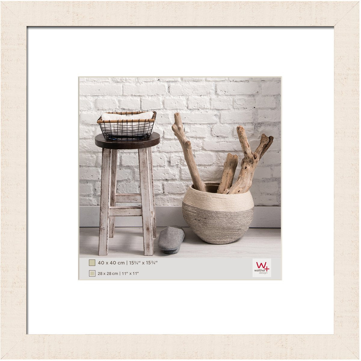 Walther Home - Holzrahmen - Fotogröße 40x40 cm - Cremeweiß