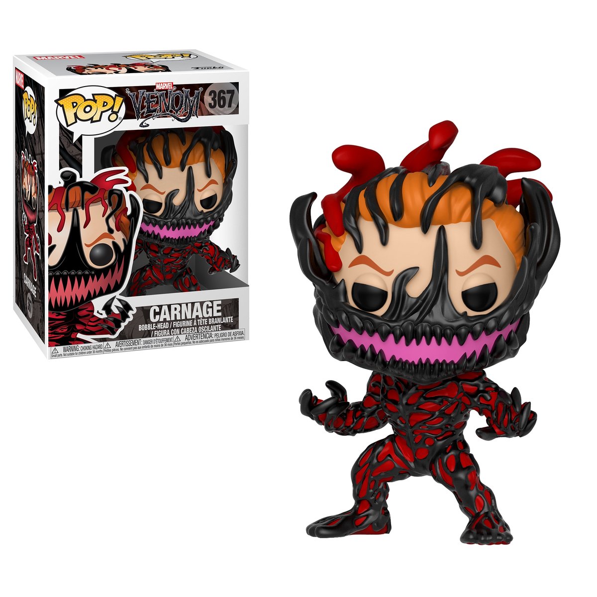 Marvel Funko Venom – Pop! Vinyl Wackelkopf Carnage 9 cm Sammelfigur – mehrfarbig