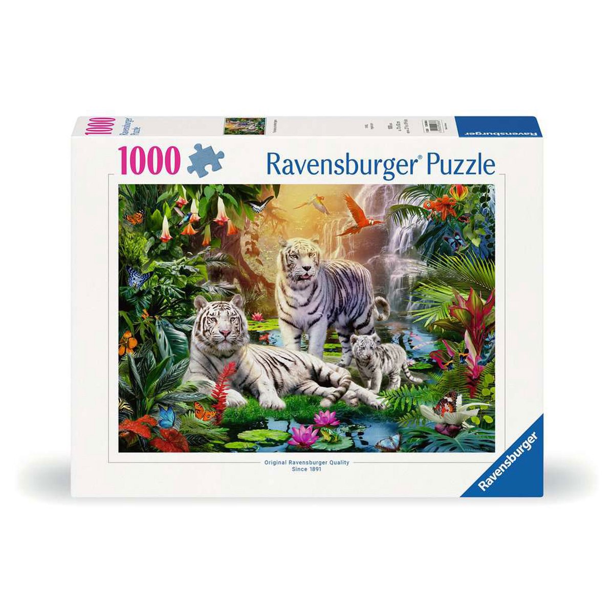 Ravensburger Puzzle Familie des weißen Tigers – 1000 Teile Puzzle.