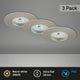 Briloner befestigen Sie einen - Einbaustrahler 3er Set - IP44 (Badezimmer) - 3 x LED 5w 400lm - Lichtfarbe: Warmweiß - Einbautiefe: 30mm - Einbaumaße: 60mm - Produkt: ø75mm - Nickel matt