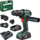 Bosch advancedimpact 18v-80 QuickSnap – Akku-Schlagbohrschrauber – inklusive Magnetschraubenhalter, Exzenteraufsatz, Winkelaufsatz, 13-mm-Bohrfutter, Schraubbit – 2x 18V Li-Ion (2,5 Ah) Akku, 45-Min.-Ladegerät