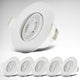 B.K.licht - LED Badezimmer-Einbaustrahler - Weiß - 6er-Set - Badezimmerbeleuchtung - IP65 - schwenkbar - 9 x 4,2 cm (TxH)