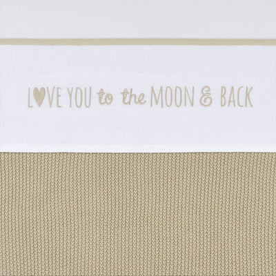 Meyco Baby „Love You to the Moon“-Rückenbettlaken – Sand – 100 x 150 cm – 0,3 Tog