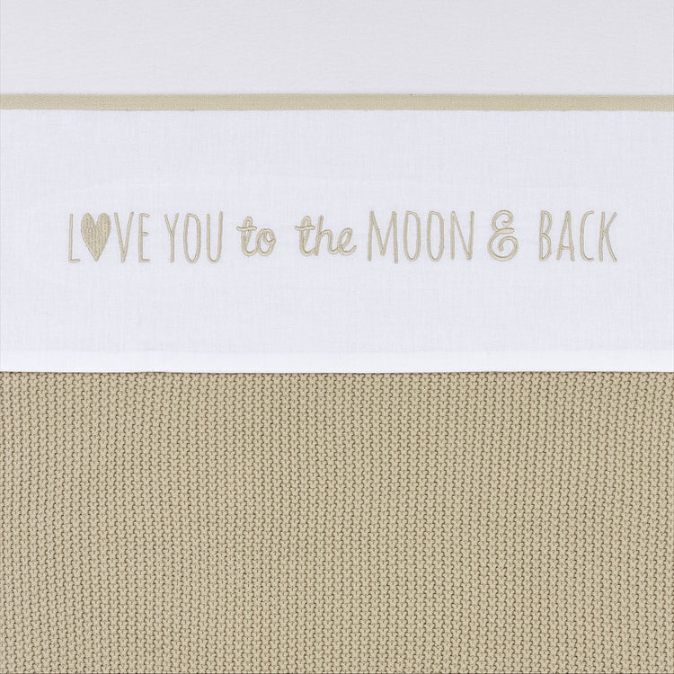 Meyco Baby „Love You to the Moon“-Rückenbettlaken – Sand – 100 x 150 cm – 0,3 Tog