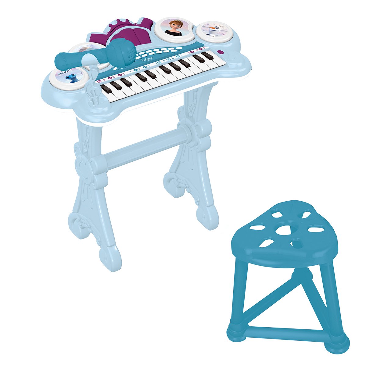 Lexibook Frozen E-Piano-Tastatur mit Beleuchtung, Sitz und Mikrofon und Line-In-Kabel – 24 Tasten