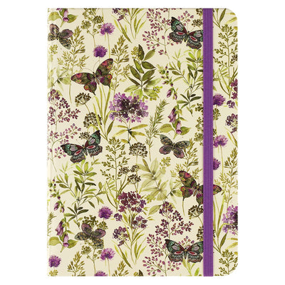 Peter Pauper kompaktes Notizbuch – Amethyst-Schmetterlinge – mit elastischem Verschluss – 13 x 18 cm