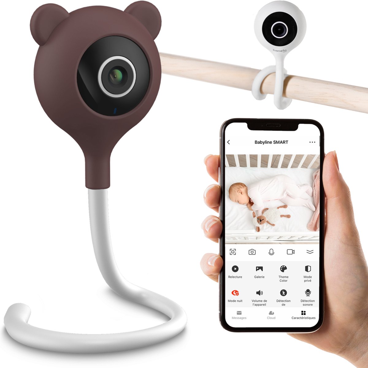 Lionelo babylline smart – intelligentes Babyphone – überall installierbar – Bewegungs- und Geräuscherkennung – App-Steuerung – Nachtsicht – Zwei-Wege-Kommunikation – Temperatursensor