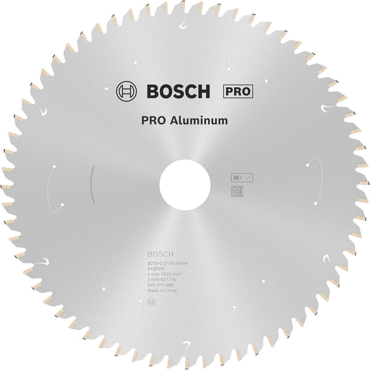 Bosch Profi-Hartmetall-Kreissägeblatt 216 x 30 x 2,2 mm (64 Zähne) – Aluminium
