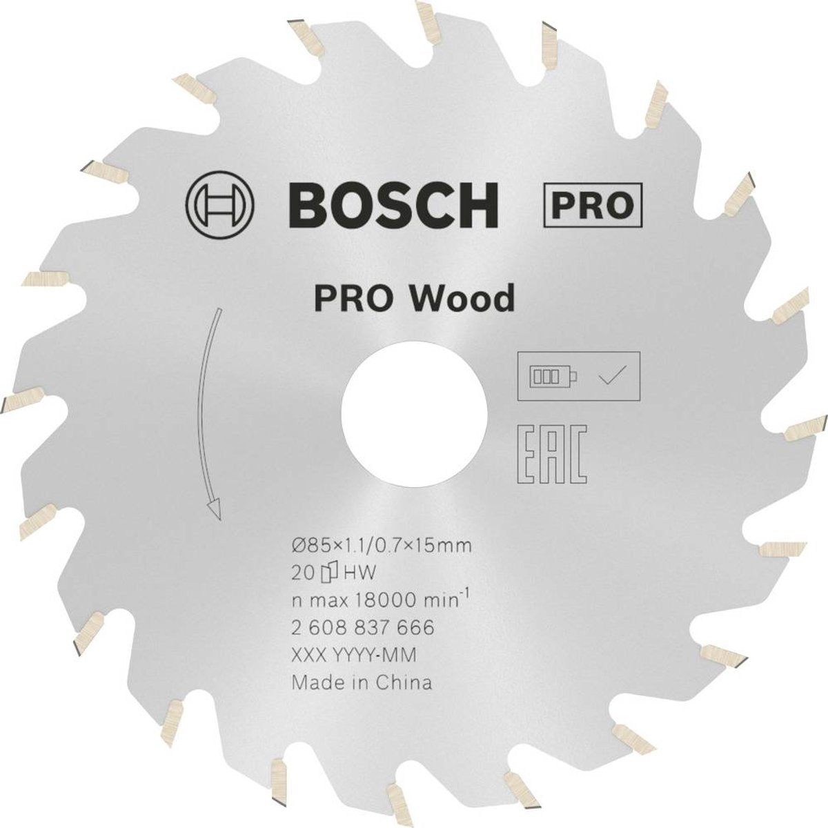 Bosch Zubehör 2608837666 Kreissägeblatt 85 x 15 mm Zähnezahl: 20 1 Stück