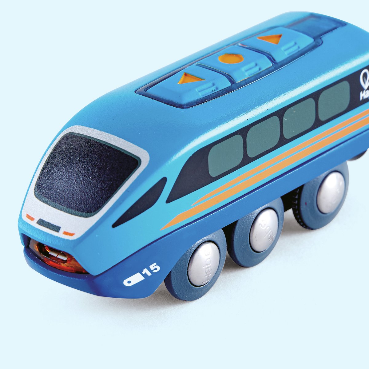 Hape steuerbarer Zug mit Bluetooth-App – Holzeisenbahn-Set Lokomotive für Kinder ab 3 Jahren