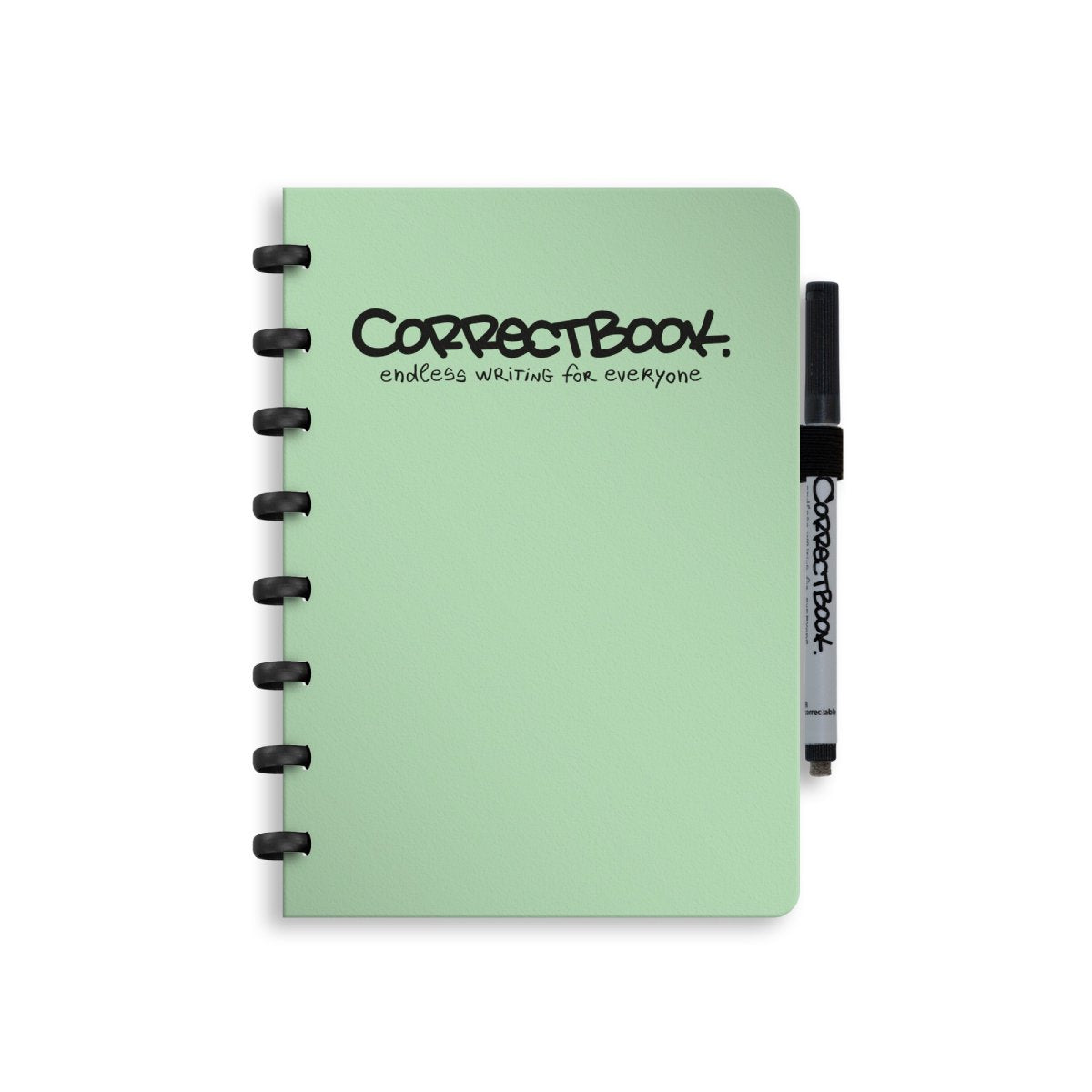 Correctbook a5 löschbares Notizbuch – wiederverwendbares Notizbuch – Misty Mint – blanko – inklusive Stiftwischtuch – kann mit zusätzlichen Seiten ergänzt werden