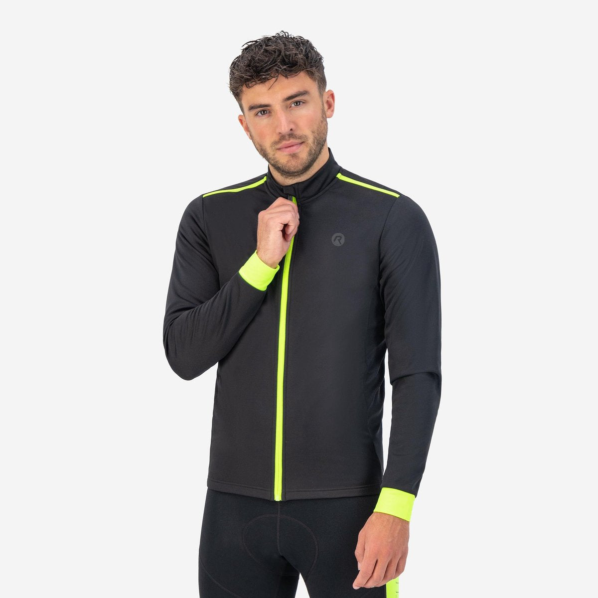 Rogelli Core Winter-Radjacke – Herren – Schwarz fluoreszierendes Gelb – XL