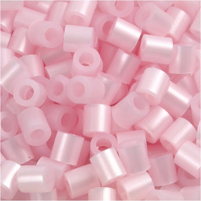 Nabbi-Perlen zum Aufbügeln, Größe 5 x 5 mm, Lochgröße 2,5 mm, mittel, rosa Perlmutt (32259), 6000 Stück 1 Box