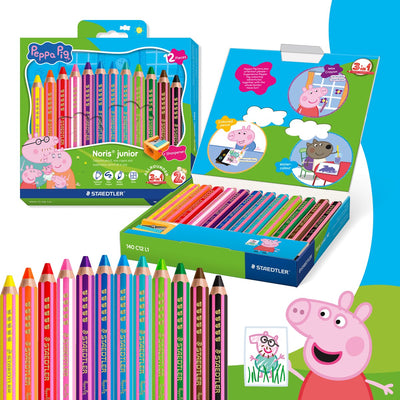 Staedtler Peppa Pig x Noris Junior 3-in-1 Buntstift – Set 12-tlg