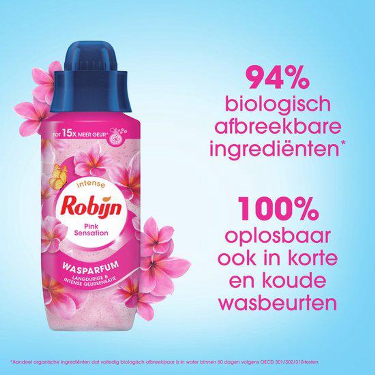 Robijn intensives Waschparfüm – Pink Sensation – verleiht Ihrer Kleidung einen lang anhaltenden, intensiven Duft – 342 ml