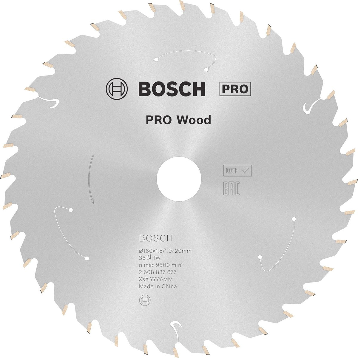 Bosch Pro Wood Akku-Sägeblatt für Kreissägen 160 x 1,5 x 20 mm - ...