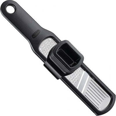 Gefu Knoblauchreibe und -hobel Rafino 23 cm – 2-in-1 – Edelstahl – inklusive Schrotthalter