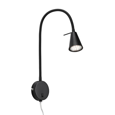 Briloner tusa - LED-Wandleuchte - schwenkbare Schreibtischleuchte - Nachttischleuchte mit warmweißem Licht - 4,7 W - Schwarz - ø8 x 45 cm