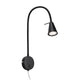 Briloner tusa - LED-Wandleuchte - schwenkbare Schreibtischleuchte - Nachttischleuchte mit warmweißem Licht - 4,7 W - Schwarz - ø8 x 45 cm