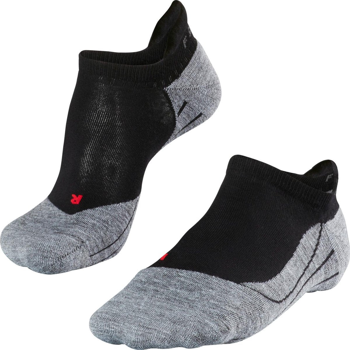 Falke ru4 Invisible Anti-Blister Baumwoll-Funktionsmaterial Laufsocken Herren Schwarz – Größe 46-48