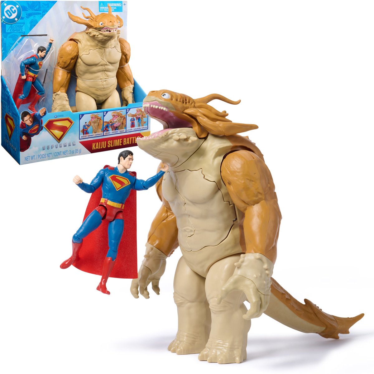 DC Comics, Superman, Schleimkampf Superman vs. Kaiju, Actionfigur mit riesigem Kinderspielset, Superheldenspielzeug