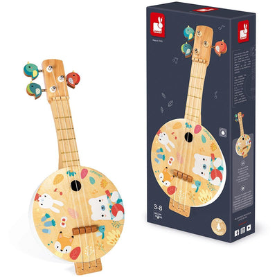 Janod – reines Banjo aus Holz mit Pastellfarben