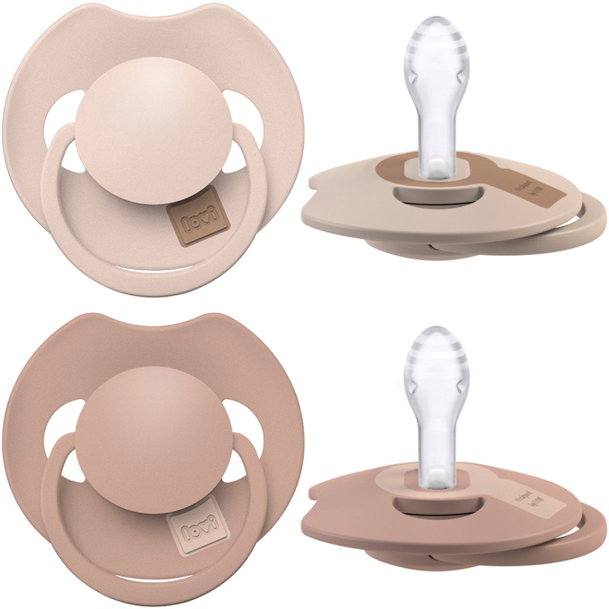 Difrax Lovi Dynamic Prime Schnuller – 0 bis 6 Monate – Beige – 2 Stück