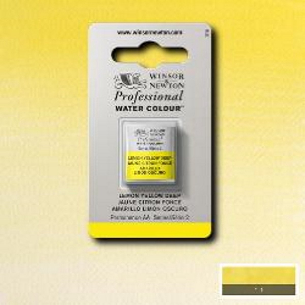 Professionelle Aquarellfarbe von Winsor Newton, halbes Nickerchen, zitronengelb, tief