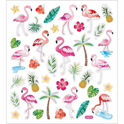 Creativ Firmenaufkleber, Flamingo, Blatt 15x16,5 cm, ca. 37 Stück, 1 Blatt