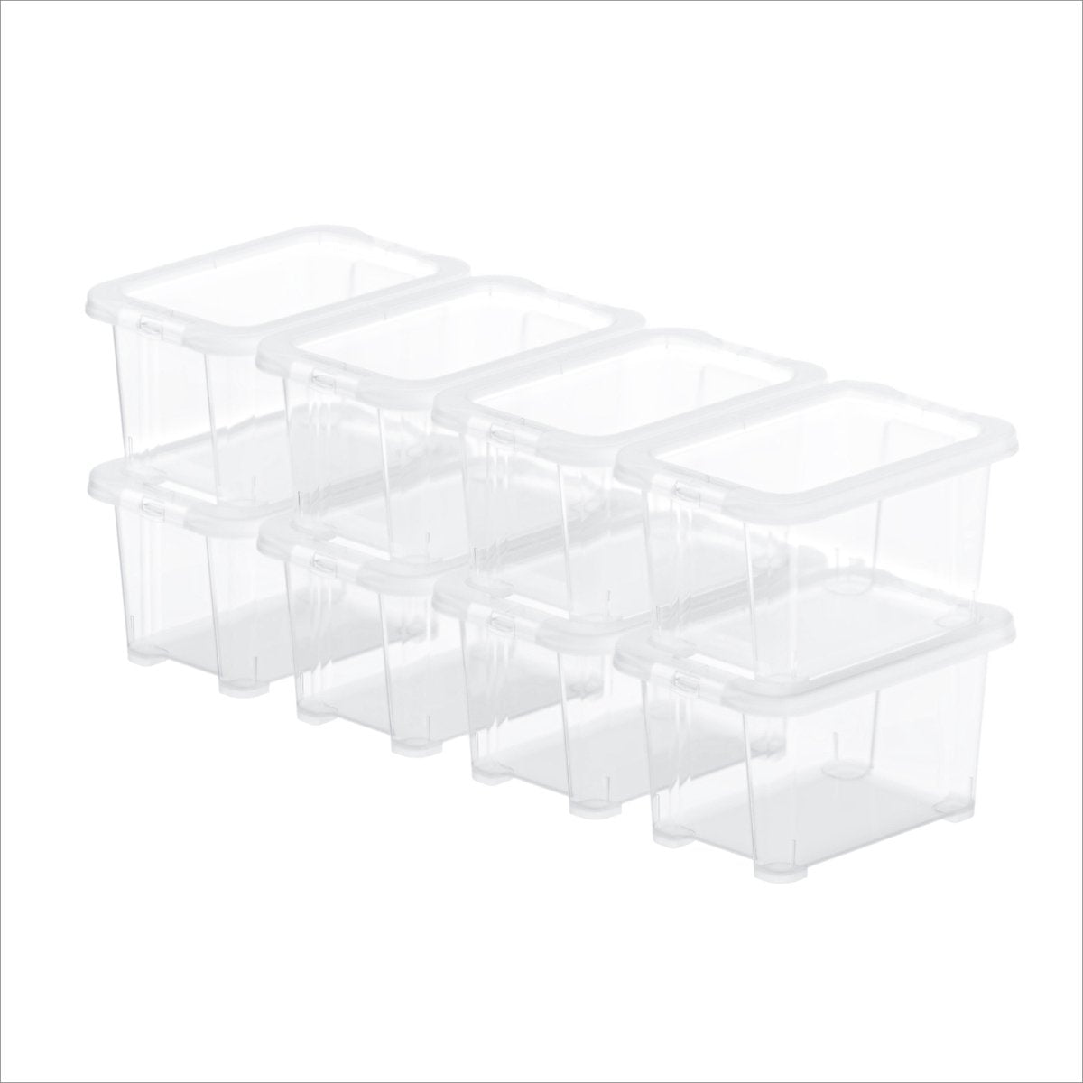 Rotho Core Basic Aufbewahrungsboxen - 8er-Set - stapelbar - 1,2 ltr