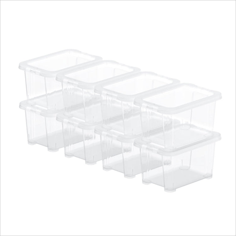 Rotho Core Basic Aufbewahrungsboxen - 8er-Set - stapelbar - 1,2 ltr
