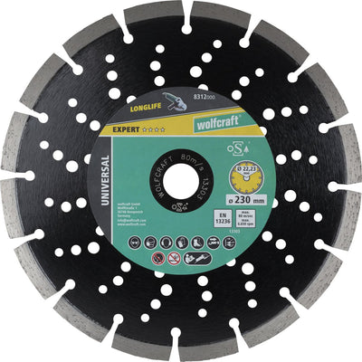 Wolfcraft - Diamant-Trennscheibe ø 230 mm - Diamant-Trennscheibe - Winkelschleifer-Schleifscheibe - 8312000
