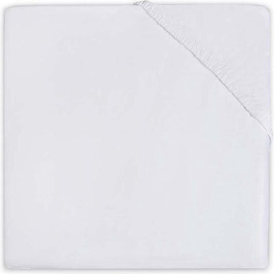 Jollein Baby-Spannbettlaken für Kinderbett – weiß – Baumwolle – 70 x 140 cm