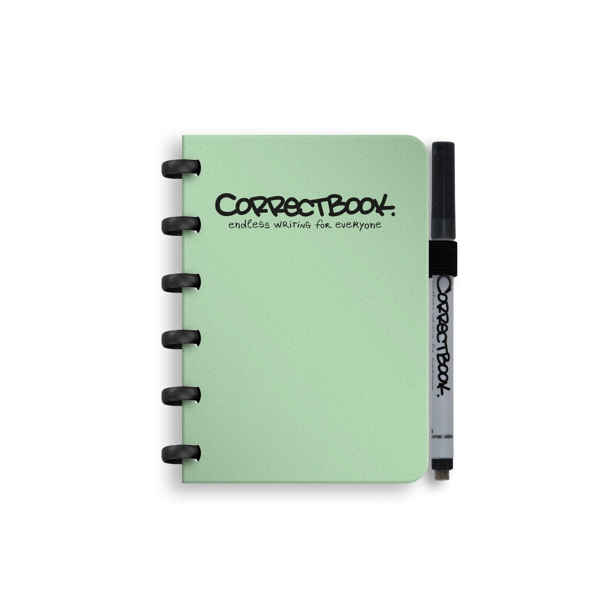 Correctbook A6 löschbares Notizbuch – Misty Mint – blanko – wiederverwendbares Notizbuch – inklusive Stiftwischtuch – kann mit zusätzlichen Seiten ergänzt werden