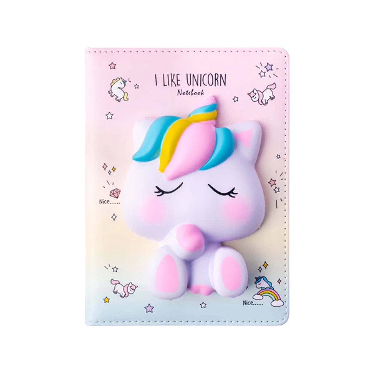Lazy Stars - Notizbuch - Squishy Einhorn - 1 Stück - 128 Blatt